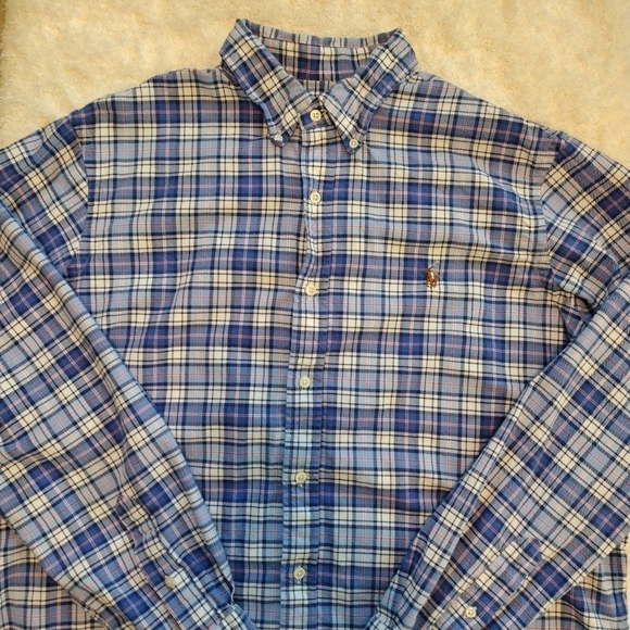 Ralph Lauren - Plaid Oxford Long Sleeves Button Down Shirt - Picture 2 of 12